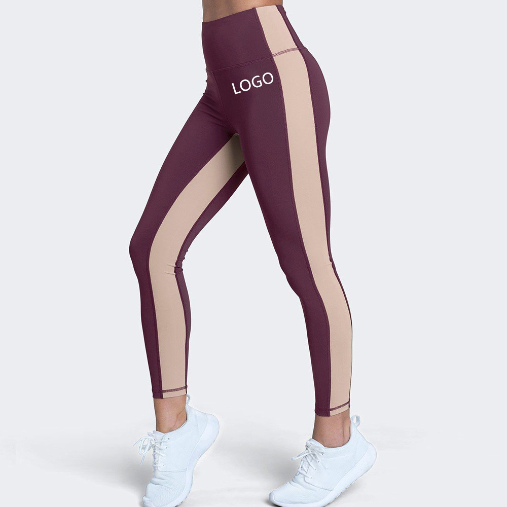 Custom Contrast Colored Leggings Wholesale Ladies Compression Yoga Pants