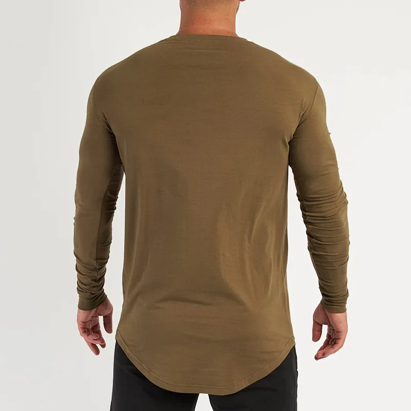Custom Mens Muscle Fit Workout Gym Long Sleeve T-shirts