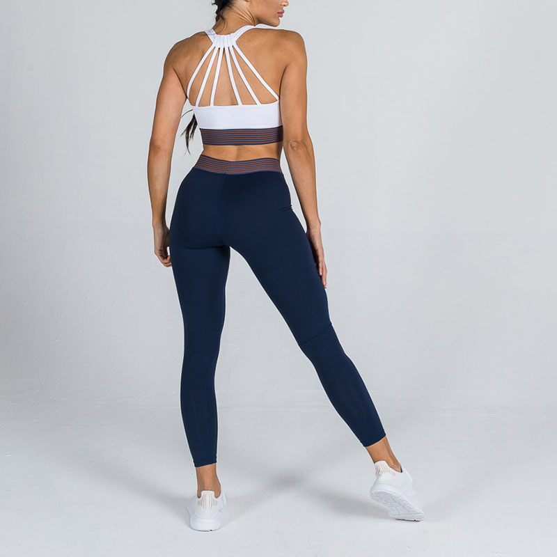 High Waisted Workout Leggings Active Wear 2pcs Yoga Set Women