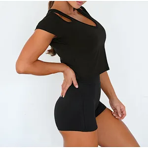 Ladies Crop Top Shirts Fitted Crop Top Customized Design Colors