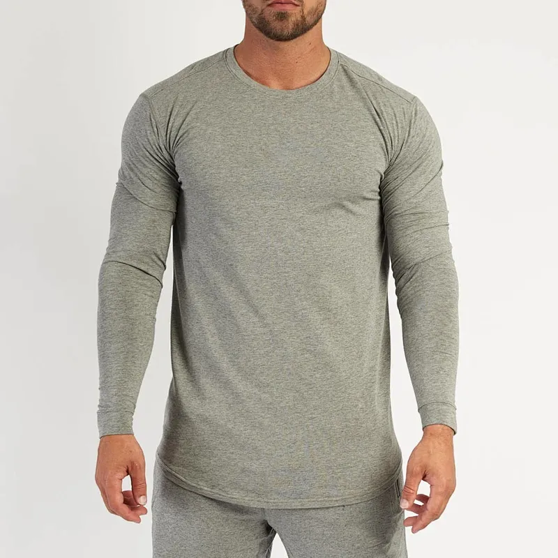 Custom Mens Muscle Fit Workout Gym Long Sleeve T-shirts
