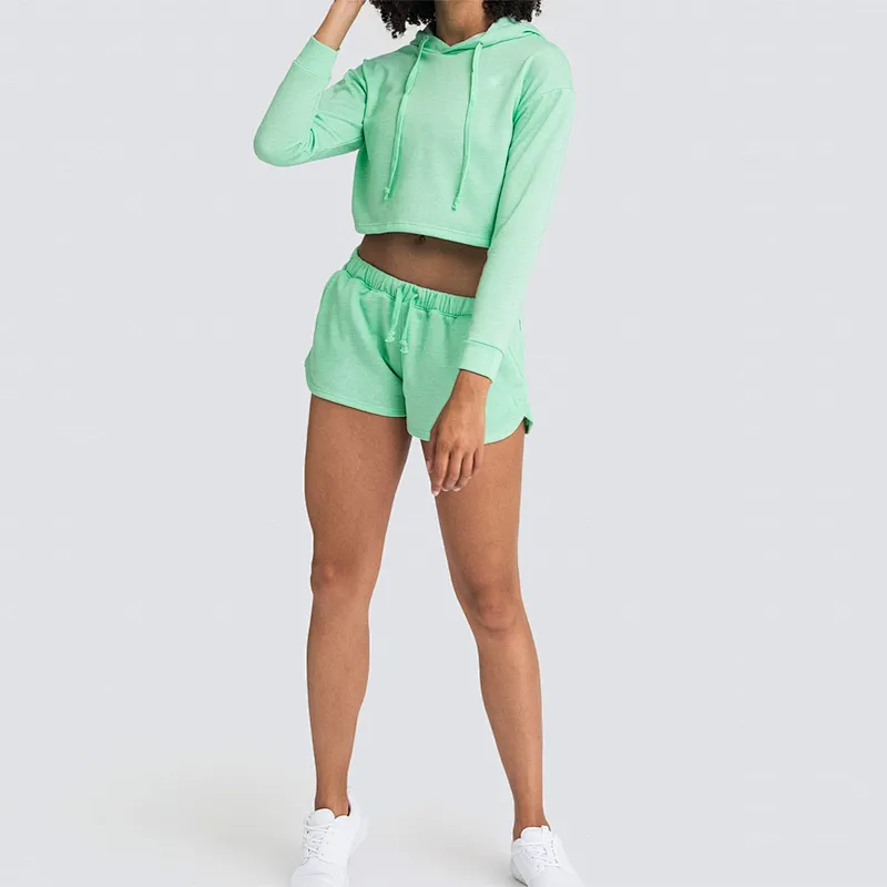 Custom Women Pullover Hoodie Gym Cotton Running Cropped Hoodies