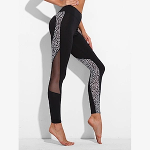 Custom Women Leggings Contrast Color Wholesale Ladies Yoga Pants With Mesh Insert
