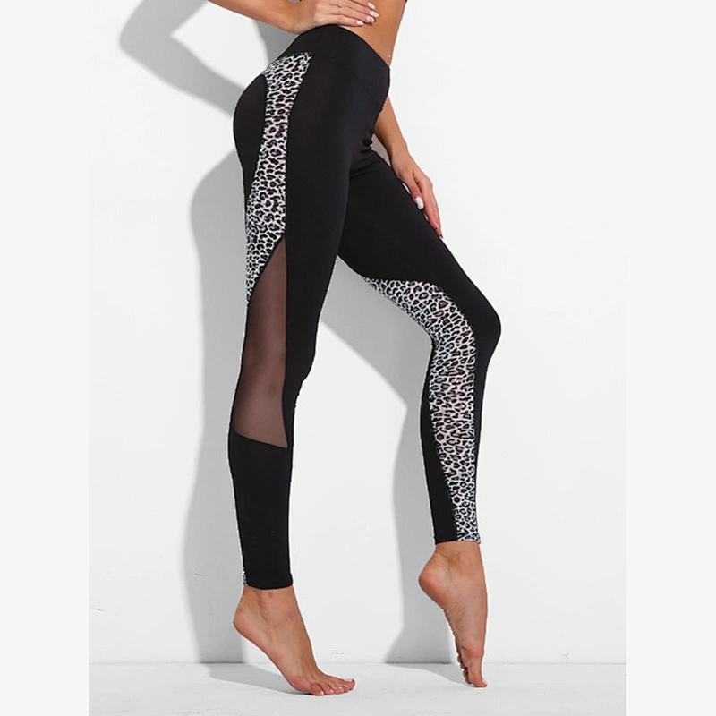 Custom Women Leggings Contrast Color Wholesale Ladies Yoga Pants With Mesh Insert