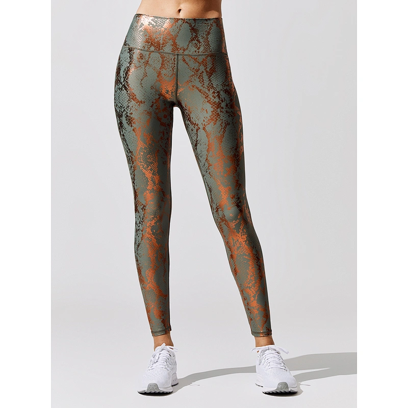 Slimming Fitness Leggings Custom Design Yoga Pants Gold Blocking