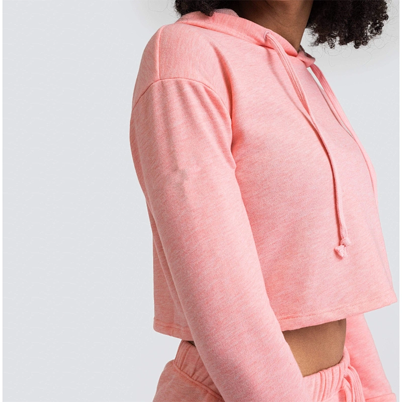 Custom Women Pullover Hoodie Gym Cotton Running Cropped Hoodies