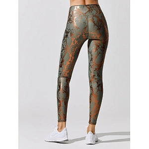 Slimming Fitness Leggings Custom Design Yoga Pants Gold Blocking