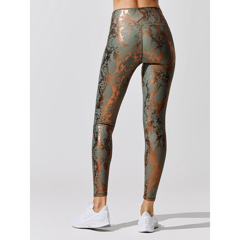 Slimming Fitness Leggings Custom Design Yoga Pants Gold Blocking