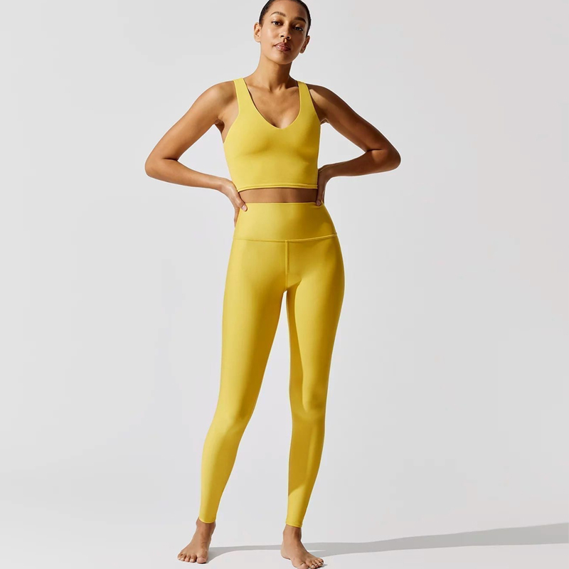 Latest Fitness Women High Waist Leggings With Bra Sport Yoga Sets