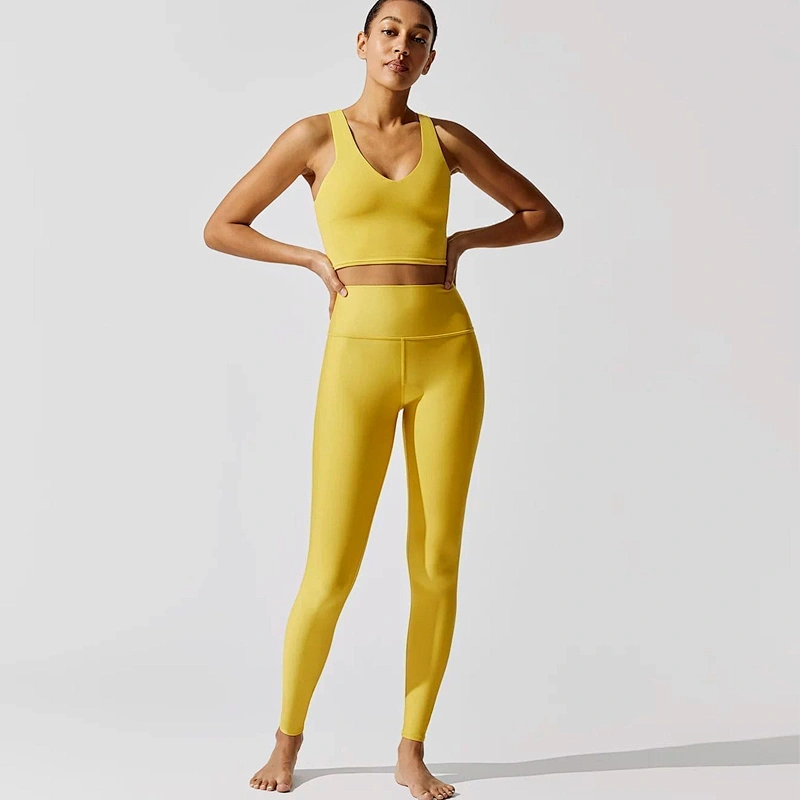 Latest Fitness Women High Waist Leggings With Bra Sport Yoga Sets