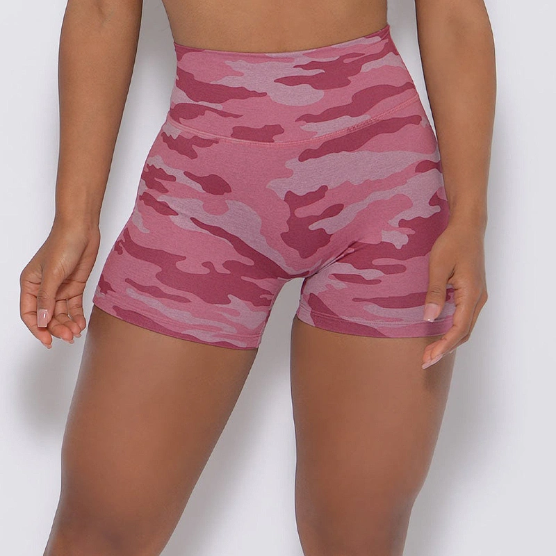 High Waist 4 Way Stretch Women Camo Gym Sports Shorts Wholesale