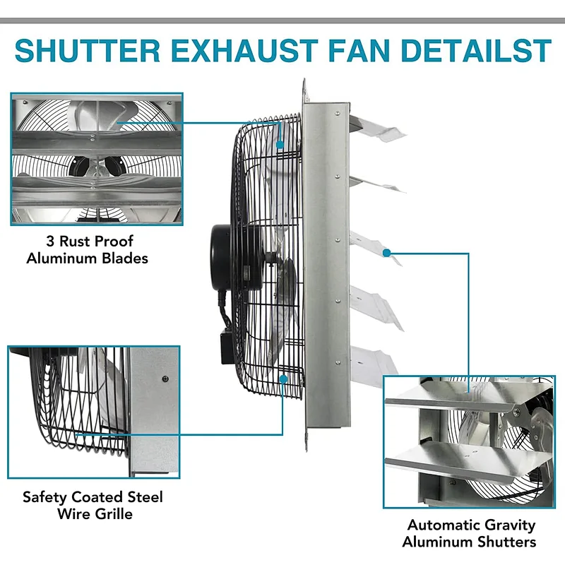 shutter exhuast fan 20 inch