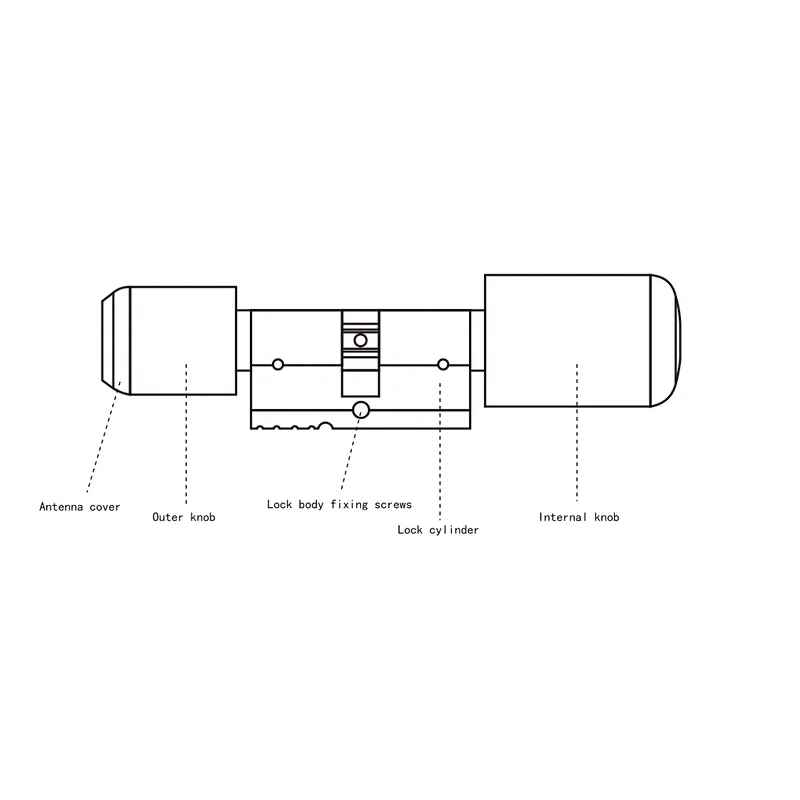 Smart home digital control mortise cylinder lock with RFID cards