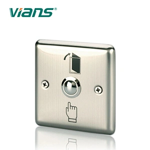Stainless Steel metal Exit Push Button Door Release Switch for Access Control System
