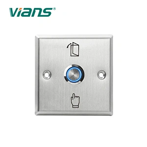 Blue Night Luminous Stainless Steel 36VDC Push Button Switch