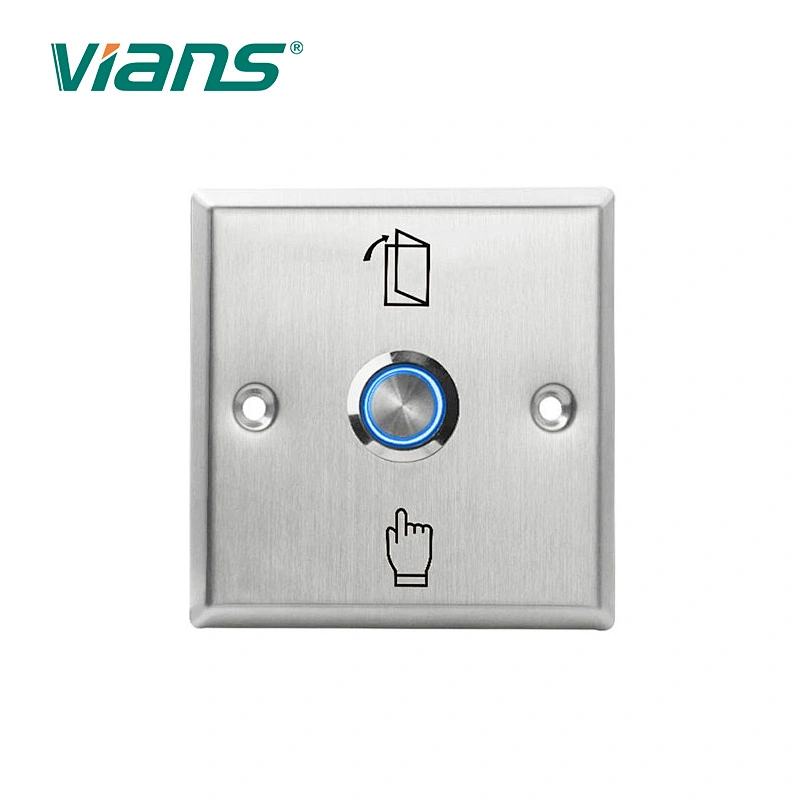Blue Night Luminous Stainless Steel 36VDC Push Button Switch