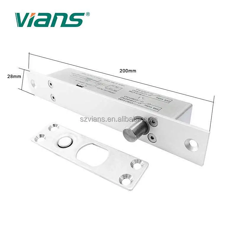 Long Narrow panel Electric Fail safe or fail secure 12v electric dead drop Bolt lock with time delay
