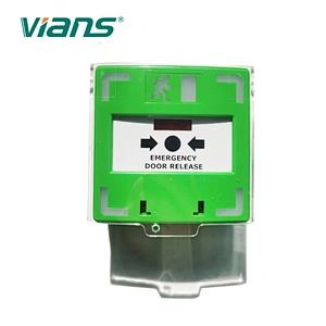 Break glass fire emergency exit door release button with LED