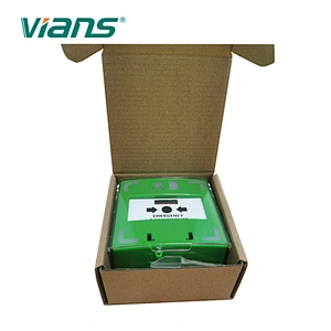 Break glass fire emergency exit door release button with LED