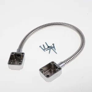 VIANS Exposed Mounting Protection Sleeve spring Cable Stainless Steel Hidden Wire Line Protect Armored Metal Tube door loop
