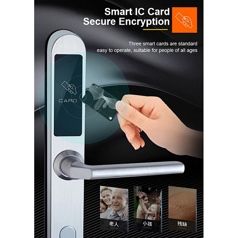 IP65 TT lock Control Electronic Card Apartment Outside Sliding Waterproof Security Stainless steel 6590 Mortise Smart Lock