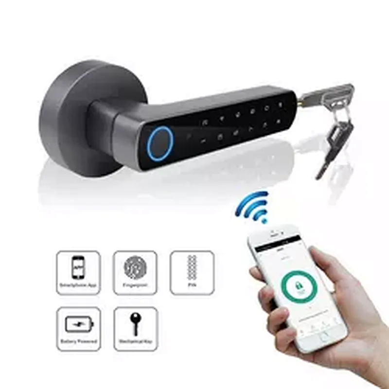 Tuya Smart App Digital Keyless Entry Front Door Lock Small Password Fingerprint Lock
