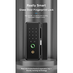 vians Smart Lock Glass Door Wifi Tuya Biometric Fingerprint Electronic Door Digital Key smart life glass door lock