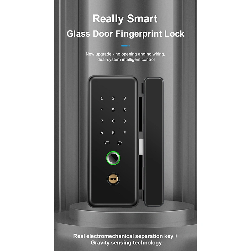 vians Smart Lock Glass Door Wifi Tuya Biometric Fingerprint Electronic Door Digital Key smart life glass door lock