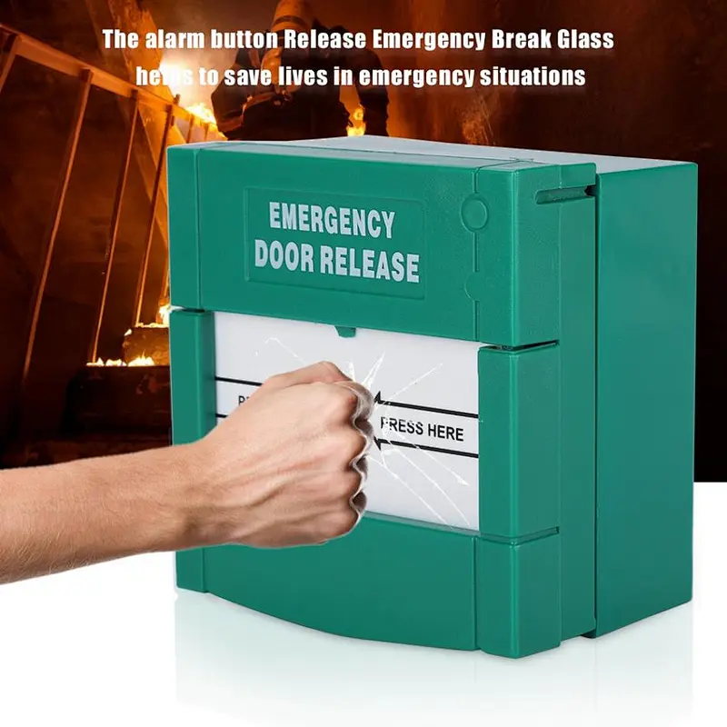 VIANS Fire Alarm Switch Door Release With Cover Home Office apartment building Emergency Push Exit  Button