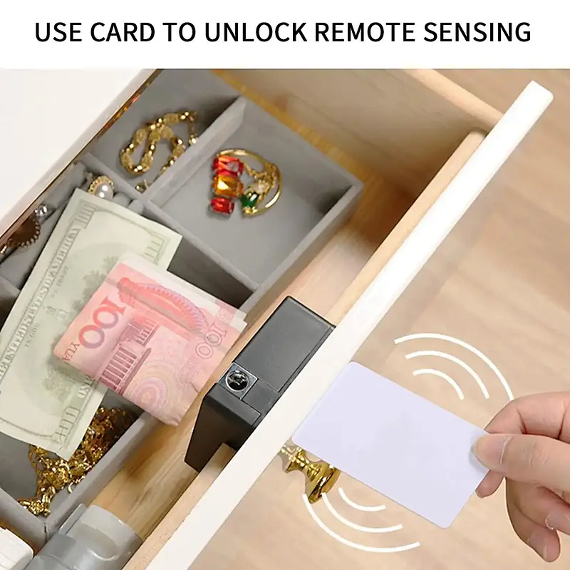 Smart NFC Card TT Lock BLE Unlock Invisible Electric Furniture Cabinet Drawer Wooden Door Lock