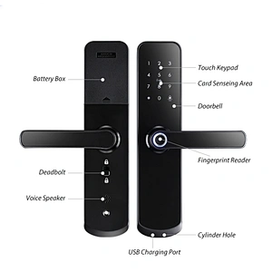 VIANS Smart Wifi App Fingerprint Digital Locks Biometric Electronic Waterproof Mortise Tuya Door Lock