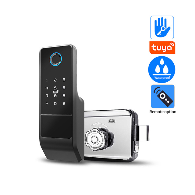 Fingerprint Smart Door Lock Ble Remote Digital IC Card TTLock AppTuya Wifi Electronic Rim Lock For Home
