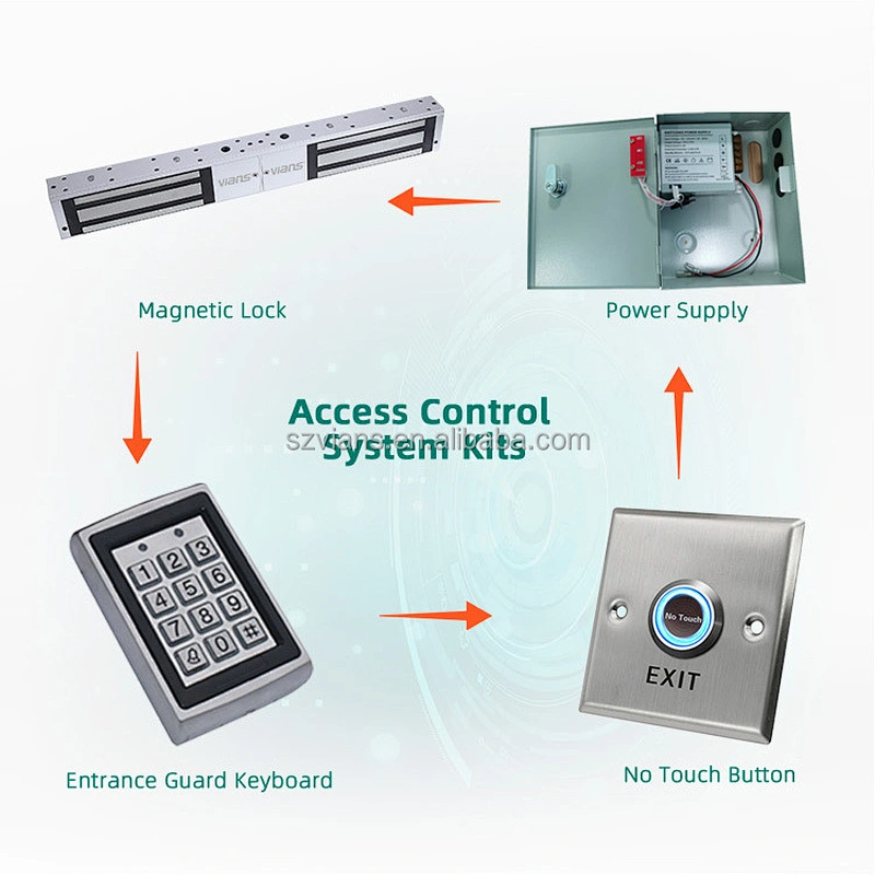 VIANS TK Cheap Lock electro magnetic lock with LED signal output automatic door 500KG Double door magnetic lock