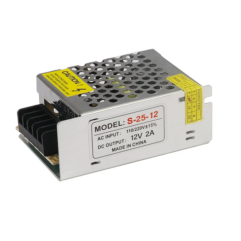 VIANS S-25-12 25W DC 12V 2A output AC input 110V 220V single group CCTV switching power supply