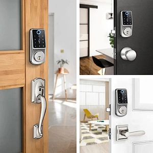 Remote Locks Home Security Door Password Lock Smart Wifi Mobile Phone Tuya Fingerprint Door Lock Black Silver