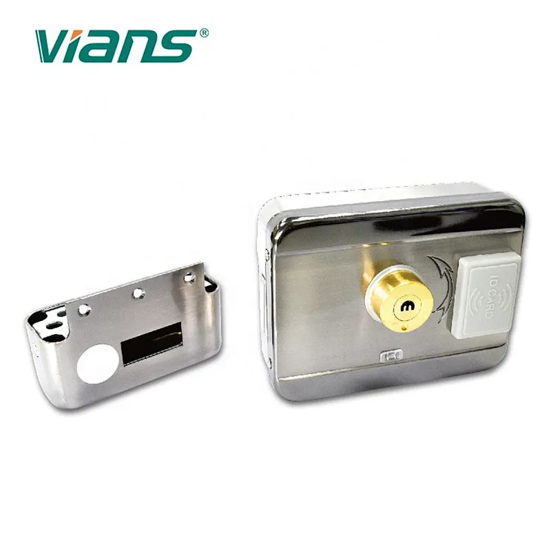 VIANS Motorised Door Lock Stainless Steel Electronic Lock for Wooden Metal Doors All In One Motor Rim Lock