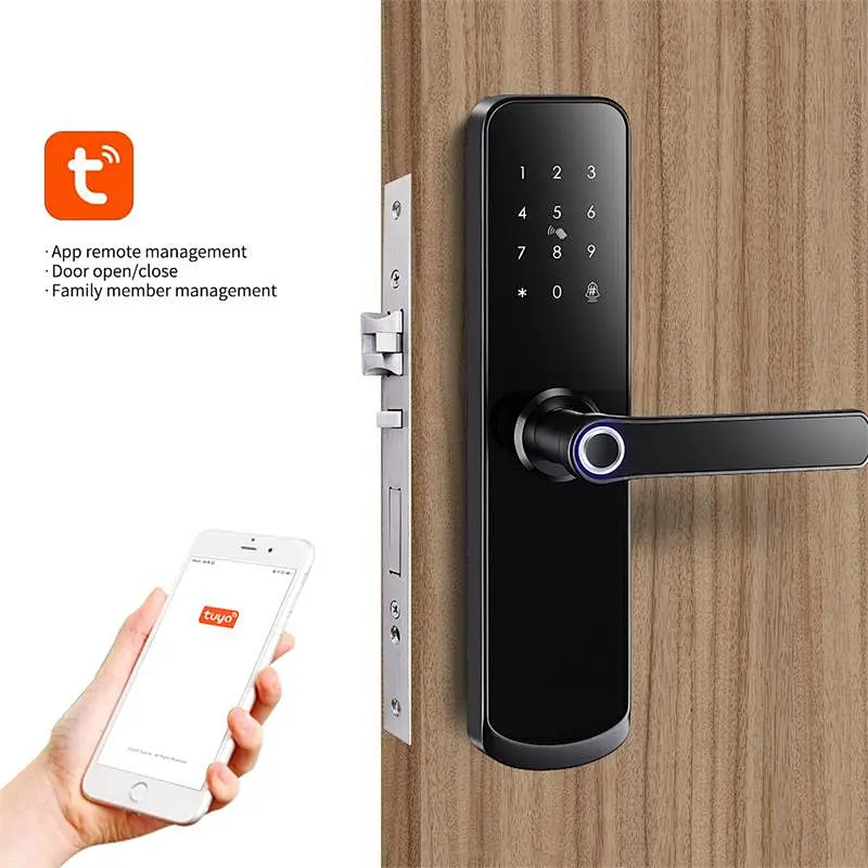 VIANS Smart Wifi App Fingerprint Digital Locks Biometric Electronic Waterproof Mortise Tuya Door Lock