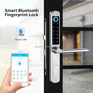 Vians Multi-point Key Card Narrow Sliding Door Password Digital Smart Door Lock with Euro Mortise