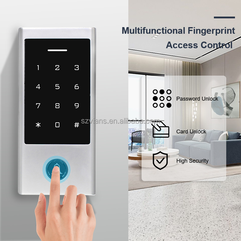 Waterproof EM Card/MF Card Reader Fingerprint Tuya WIFI/Bluetooth Smart Door Access Control Keypad