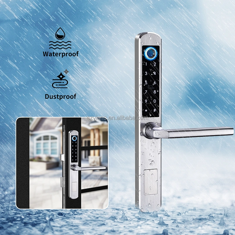 Vians Stainless Steel Tuya WIFI Euro Mortise Type Digital Fingerprint Smart Lock