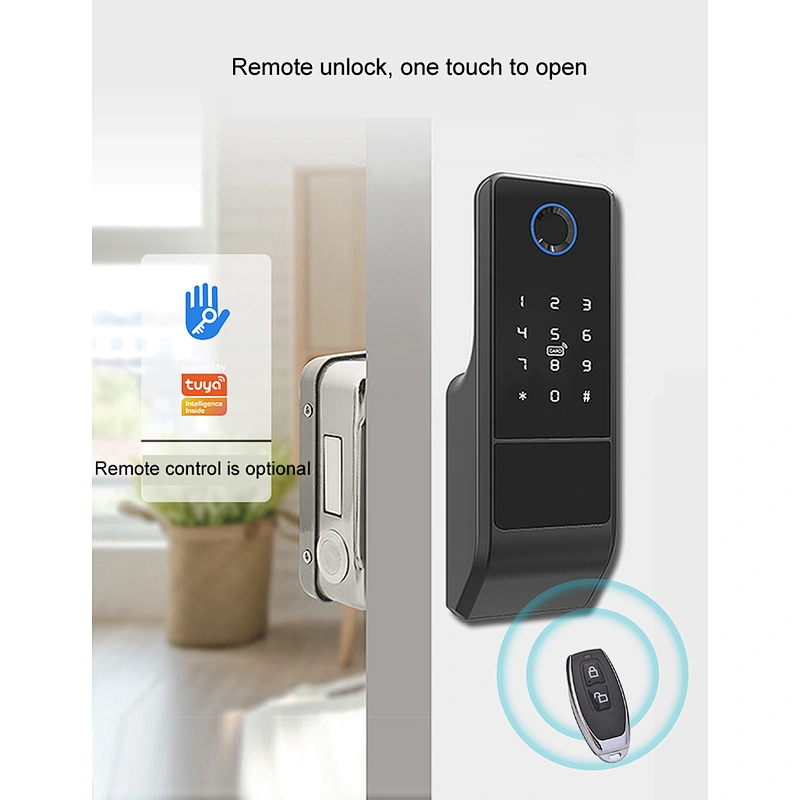 Fingerprint Smart Door Lock Ble Remote Digital IC Card TTLock AppTuya Wifi Electronic Rim Lock For Home