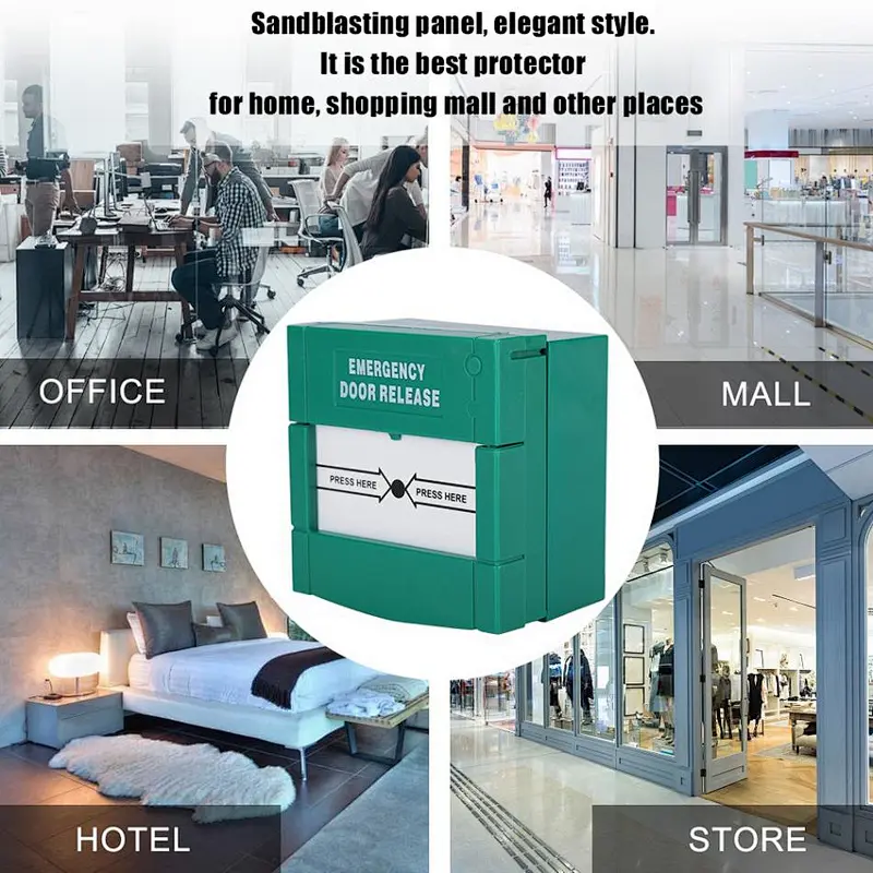 VIANS Fire Alarm Switch Door Release With Cover Home Office apartment building Emergency Push Exit  Button