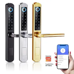Vians Stainless Steel Tuya WIFI Euro Mortise Type Digital Fingerprint Smart Lock