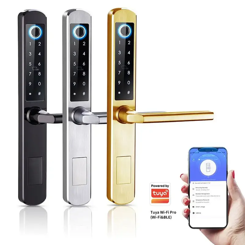 Vians Stainless Steel Tuya WIFI Euro Mortise Type Digital Fingerprint Smart Lock