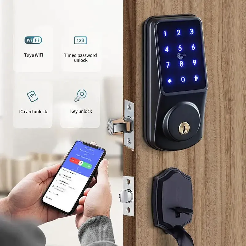 Vians Tuya WIFI  Popular Digital  Single Latch Keyless Entry Smart Door lock