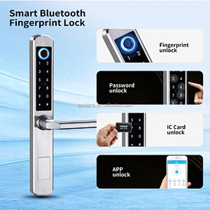 Vians Multi-point Key Card Narrow Sliding Door Password Digital Smart Door Lock with Euro Mortise