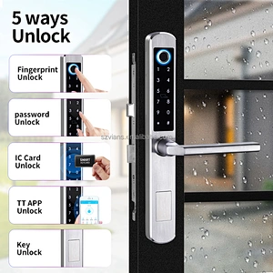 Vians Stainless Steel Tuya WIFI Euro Mortise Type Digital Fingerprint Smart Lock