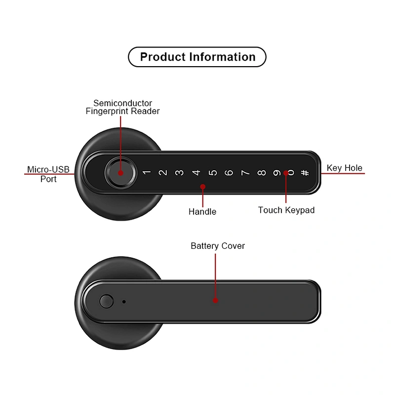 Vians TTlock  Smart Ble Remote Biometrics BLE  Password Keyless Smart Door Lock