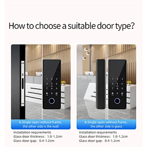 TUYA Office USB Lock Biometric Fingerprint Glass Door Lock Digital Electronic Time Attendance Record Smart Lock