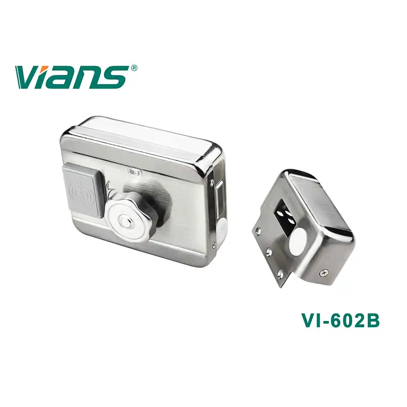 VIANS Motorised Door Lock Stainless Steel Electronic Lock for Wooden Metal Doors All In One Motor Rim Lock